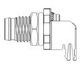 Circular Connector, M8, Plug, Straight, Poles - 4, PCB Terminal, Panel Mount